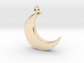 Crescent Moon Pendant in 14k Gold Plated Brass