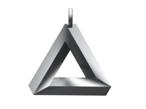 Penrose Triangle Pendant in Polished Silver