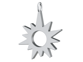 Sunburst Pendant in Polished Silver