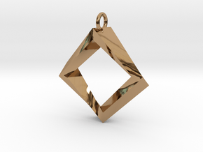 Impossible Square Pendant in Polished Brass