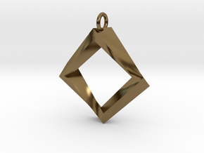 Impossible Square Pendant in Polished Bronze