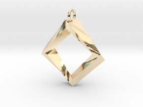 Impossible Square Pendant in 14k Gold Plated Brass