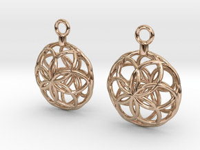 Rosette Earrings in 14k Rose Gold Plated Brass