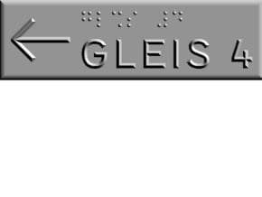 GLEIS 4 mit Pfeil nach links in White Processed Versatile Plastic