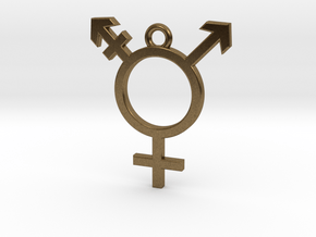 Transgender Pendant in Natural Bronze