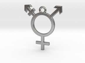 Transgender Pendant in Natural Silver
