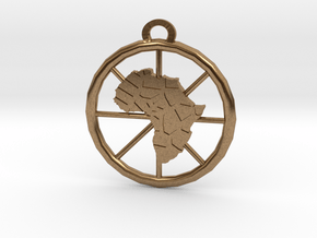 Africa Pendant in Natural Brass