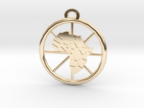 Africa Pendant in 14K Yellow Gold