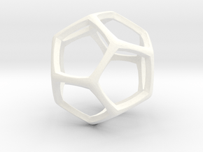 Dodecahedron 6cm tall in White Processed Versatile Plastic