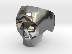 Low-poly Skull Ring in Polished Silver: 7 / 54