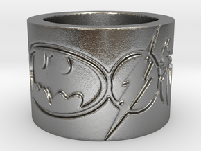 Superheros Engraved Ring in Natural Silver: 4 / 46.5