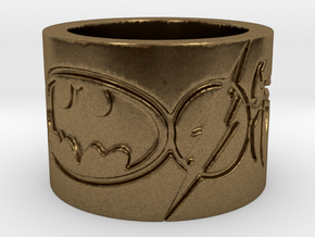 Superheros Engraved Ring in Natural Bronze: 4 / 46.5