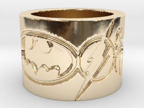 Superheros Engraved Ring in 14k Gold Plated Brass: 4 / 46.5