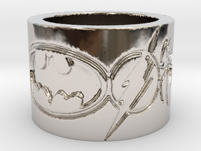 Superheros Engraved Ring in Rhodium Plated Brass: 4 / 46.5