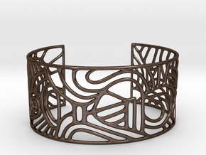 Cuff abstract no. 12 in Polished Bronze Steel