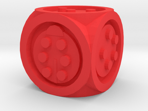 d6 Ladybug / Ladybird in Red Processed Versatile Plastic