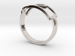 Montana Ring Size 7 in Rhodium Plated Brass