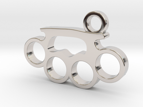 Knuckle Pendant in Rhodium Plated Brass
