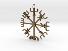 Vegvísir Pendant in Natural Bronze