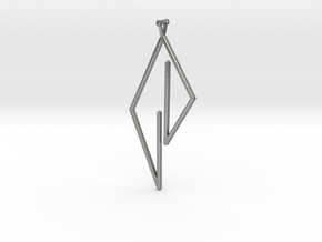 Triangle Pendant with triangle bail in Natural Silver