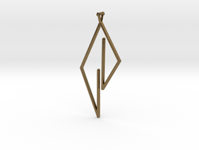 Triangle Pendant with triangle bail in Natural Bronze