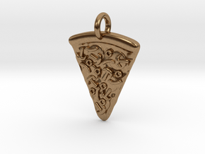 Pizza Pendant in Natural Brass