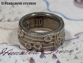 Ring - Song of Storms in Polished Bronzed Silver Steel: 13 / 69