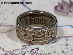 Ring - Epona's Song in Polished Bronzed Silver Steel: 13 / 69