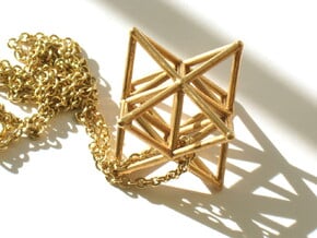 Stellated Octahedron pendant in Natural Bronze
