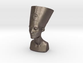 Bust Of Nefertiti At The Neues Museum, Berlin in Polished Bronzed Silver Steel