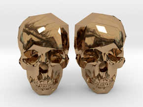 Cufflink Skull in Polished Brass