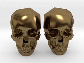 Cufflink Skull in Polished Bronze