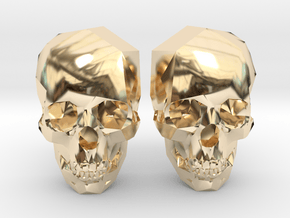 Cufflink Skull in 14k Gold Plated Brass