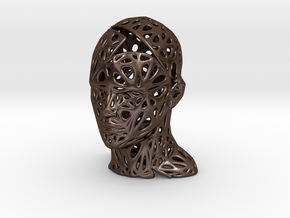 Male Voronoi Head Scale 0.5 in Polished Bronze Steel