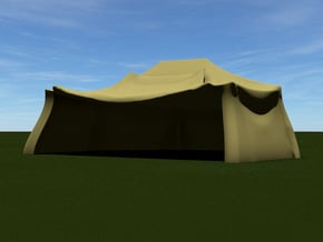 German Tent Hangar, Small (various scales) in White Natural Versatile Plastic: 1:144