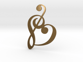 Heart Clef Pendant in Natural Bronze