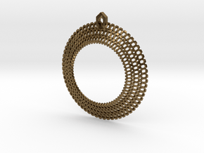 Crochet Pendant (precious/semi-precious metals) in Natural Bronze