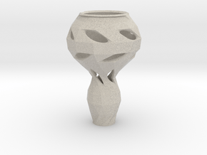 Geometrically Organic Vase in Natural Sandstone