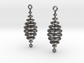 Ring-Stack Earrings in Polished Nickel Steel
