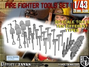 1-43 Firemen Tools Set 1 in Tan Fine Detail Plastic