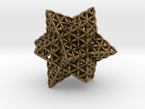 Stellated Flower of Life Vector Equilibrium 2.3" in Natural Bronze