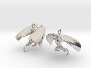 Draco Earring 1 in Rhodium Plated Brass