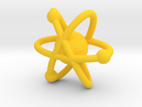 Atom Pendant in Yellow Processed Versatile Plastic