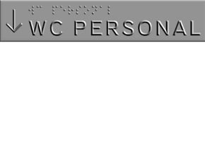 WC PERSONAL mit Pfeil nach unten in White Processed Versatile Plastic