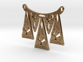 Dagger Points Warrior Necklace in Natural Brass
