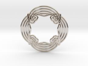0551 Motion Of Points Around Circle (5cm) #028 in Rhodium Plated Brass