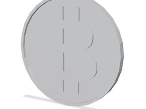 Fake Bitcoin Piece in Tan Fine Detail Plastic