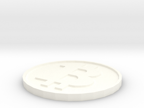 Fake Bitcoin Piece in White Processed Versatile Plastic