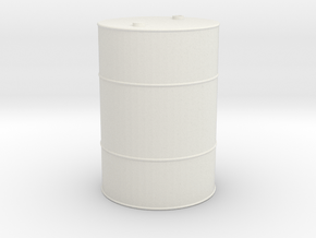 55 Gallon Drum 1/10 scale in White Natural Versatile Plastic