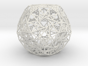 Truncated Dodecahedron 4.2" in White Natural Versatile Plastic